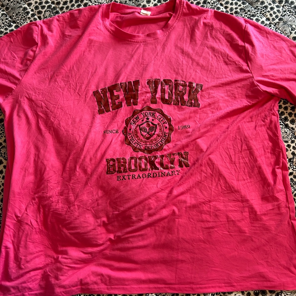 Pink 'New York Brooklyn' Graphic Tee